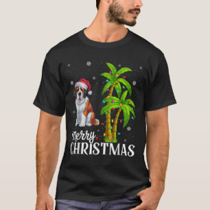 Saint Bernard Dog Lovers Men Women Xmas Tree Light T-Shirt