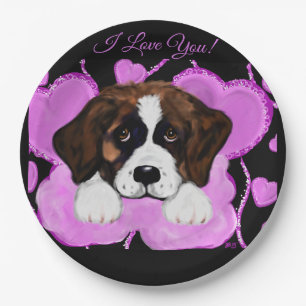 SAINT BERNARD DOG PAPER PLATE