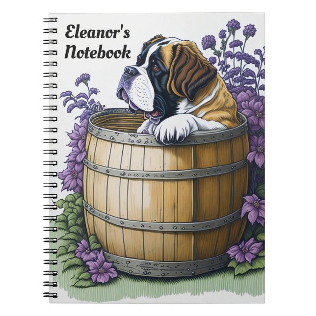 Saint Bernard Dog Personalised Notebook (Front)