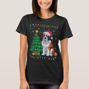 Saint Bernard Dog Santa Hat Men Women Kids Xmas Tr T-Shirt