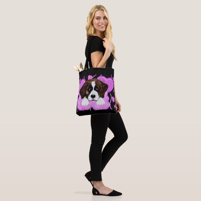 SAINT BERNARD DOG  TOTE BAG (On Model)