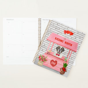 Saint Bernard Dog Valentine's Day Kissing Booth Planner