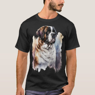 Saint Bernard Dog watercolor portrait T-Shirt