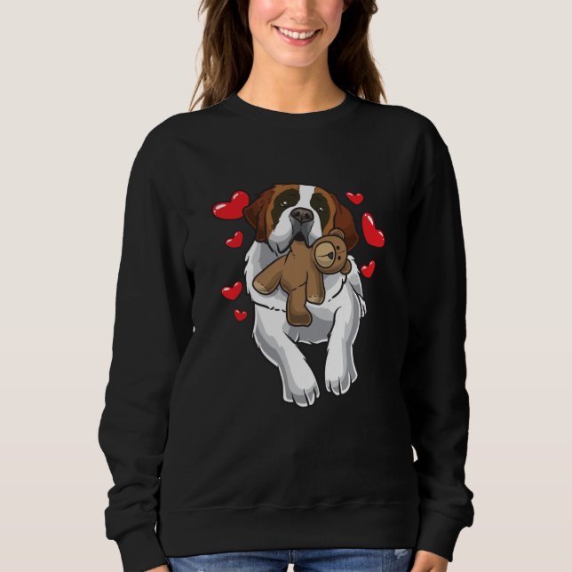 Saint Bernard Dog With Hearts Sweatshirt (Front)