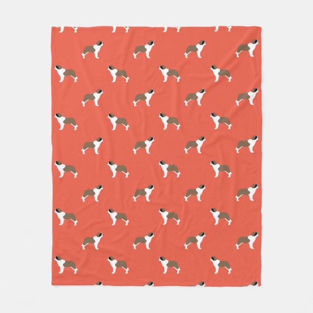 Saint Bernard Dogs Pattern Fleece Blanket (Front)