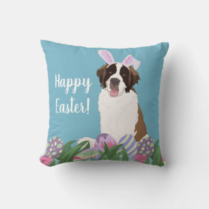 Saint Bernard Easter Bunny Cushion