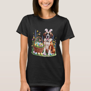 Saint Bernard Easter Day Wildflowers Women Family  T-Shirt