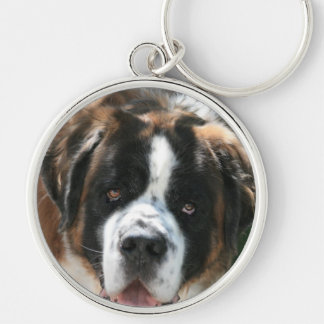 Saint Bernard Face Large Premium Keychain