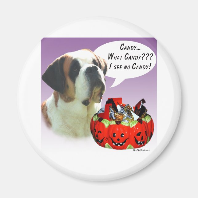 Saint Bernard Halloween Candy Magnet (Front)