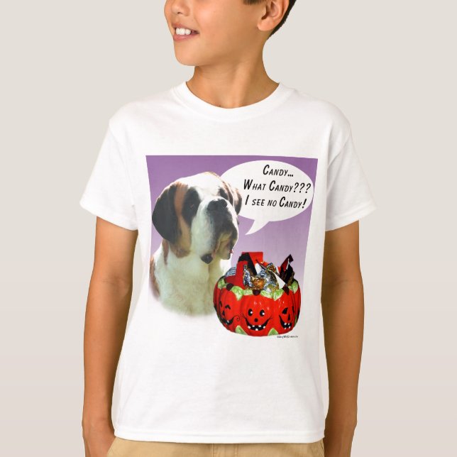 Saint Bernard Halloween Candy T-Shirt (Front)