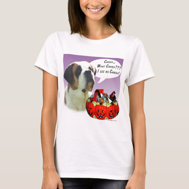 Saint Bernard Halloween Candy T-Shirt (Front)
