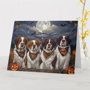 Saint Bernard Halloween Spooky Card