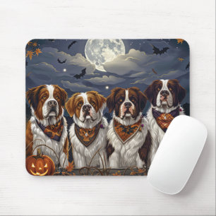 Saint Bernard Halloween Spooky Mouse Pad