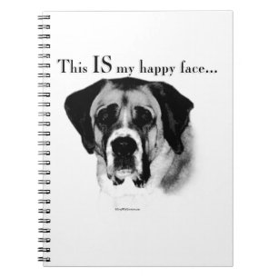 Saint Bernard Happy Face Notebook
