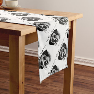 Saint Bernard Happy Face Short Table Runner