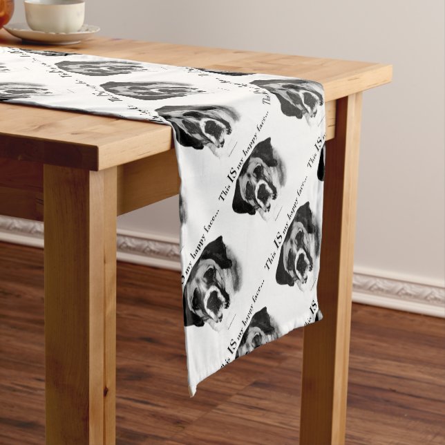 Saint Bernard Happy Face Short Table Runner (In Situ)