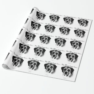 Saint Bernard Happy Face Wrapping Paper