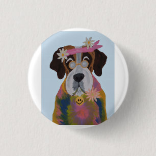 Saint Bernard Hippie 3 Cm Round Badge