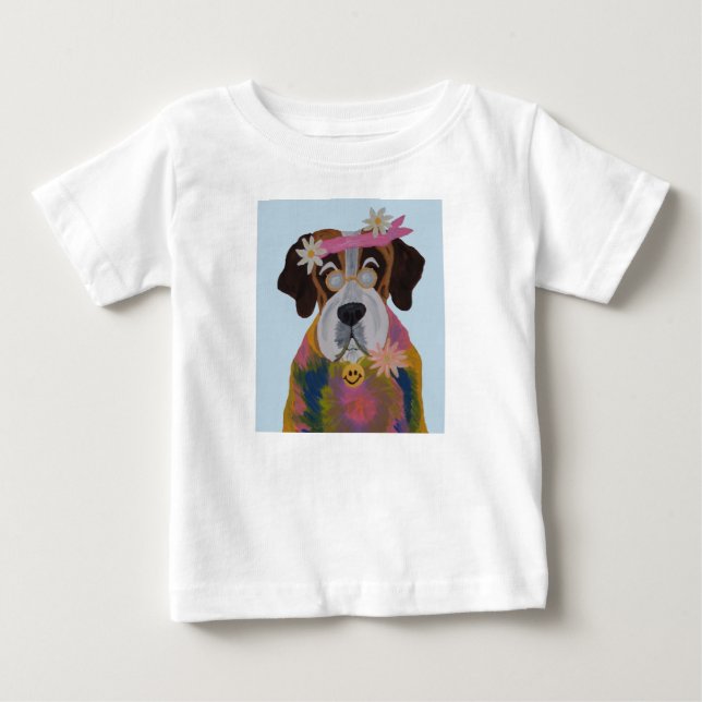 Saint Bernard Hippie Baby T-Shirt (Front)