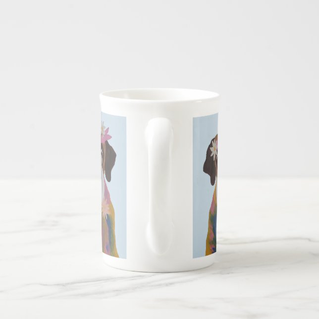 Saint Bernard Hippie Bone China Mug (Back)