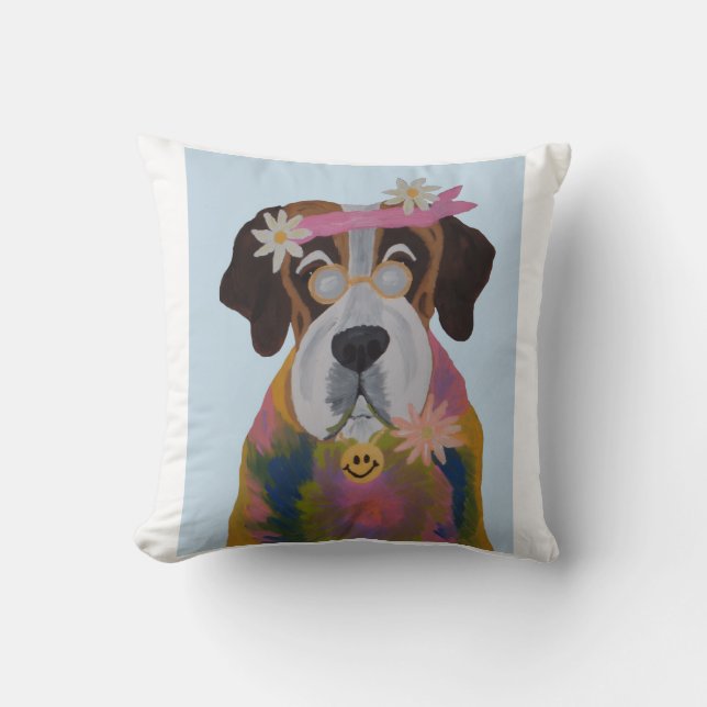 Saint Bernard Hippie Cushion (Front)