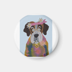 Saint Bernard Hippie Magnet