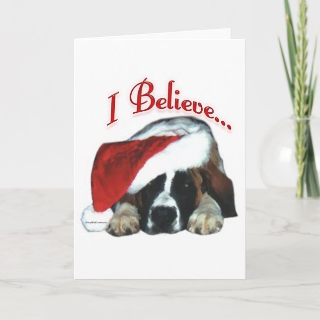 Saint Bernard I Believe Holiday Card (Front)