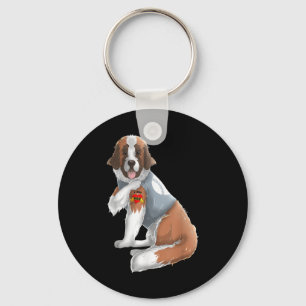 Saint Bernard I Love Mum Tattoo Dog Shirt Funny Mo Key Ring