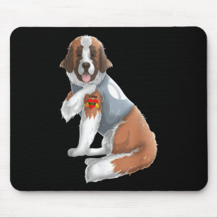 Saint Bernard I Love Mum Tattoo Dog Shirt Funny Mo Mouse Pad