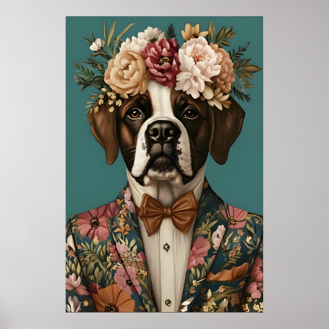 Saint Bernard In Suit Poster, Saint Bernard Poster (Front)