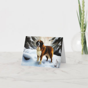 Saint Bernard Let It Snow Christmas Card