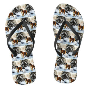 Saint Bernard Let It Snow Christmas Thongs