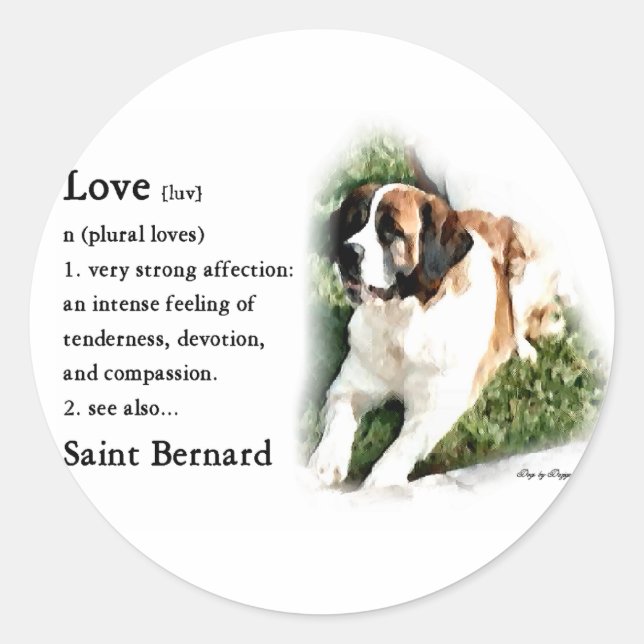 Saint Bernard Lovers Classic Round Sticker (Front)