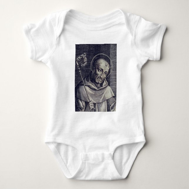 Saint Bernard of Clairvaux Mellifluous Doctor Art Baby Bodysuit (Front)