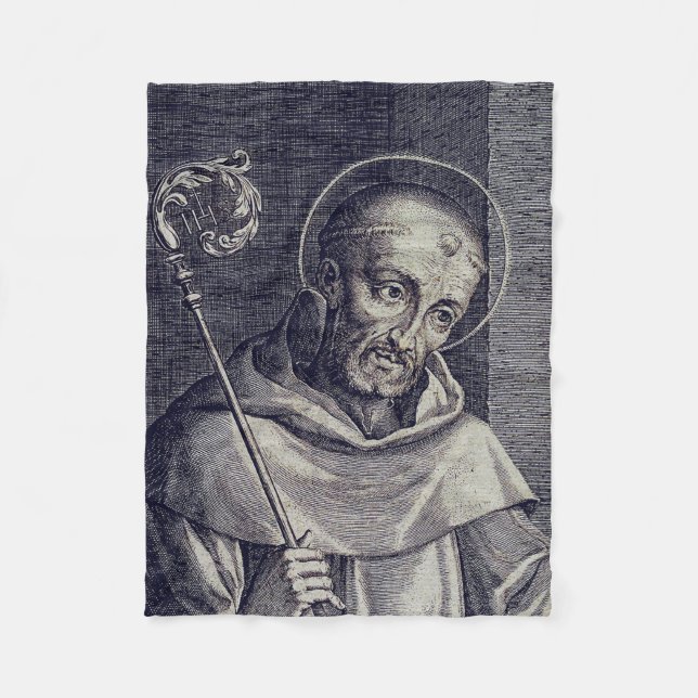 Saint Bernard of Clairvaux Mellifluous Doctor Art Fleece Blanket (Front)