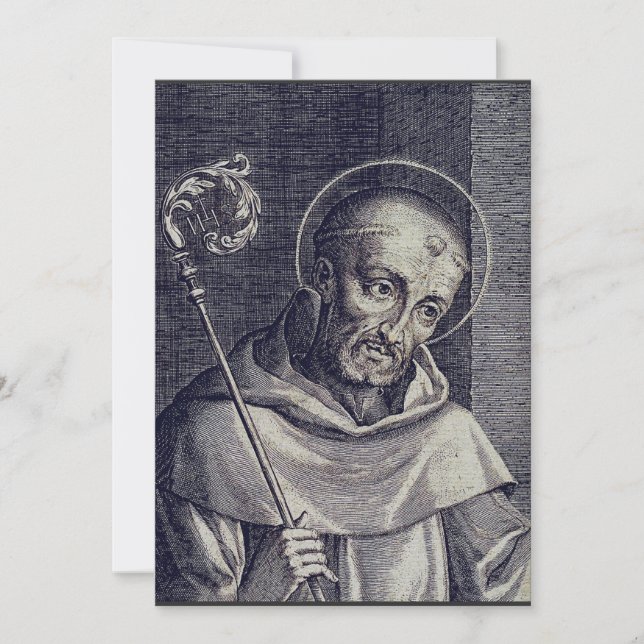 Saint Bernard of Clairvaux Mellifluous Doctor Art Holiday Card (Front)