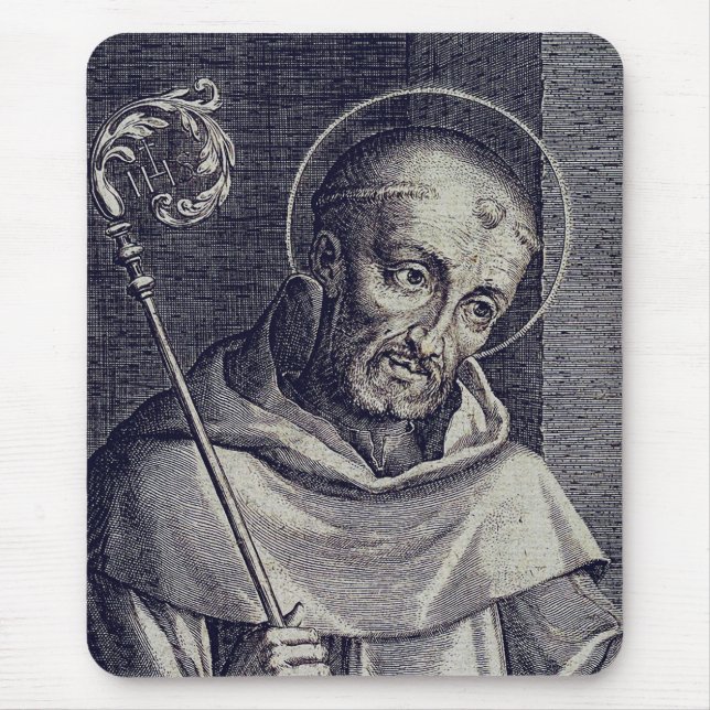 Saint Bernard of Clairvaux Mellifluous Doctor Art Mouse Pad (Front)