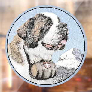 Saint Bernard Painting - Cute Original Dog Art