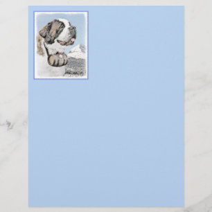 Saint Bernard Painting - Cute Original Dog Art