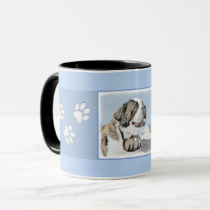 Saint Bernard Painting - Cute Original Dog Art Mug