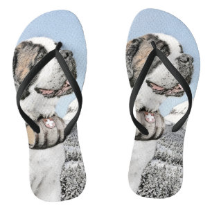 Saint Bernard Painting - Cute Original Dog Art Thongs