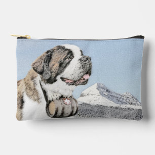 Saint Bernard Painting Rough St Original Dog Art Accessory Pouch