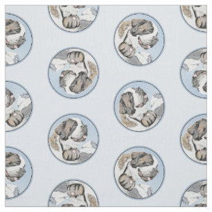 Saint Bernard Painting Rough St Original Dog Art Fabric