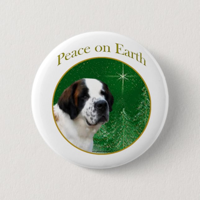 Saint Bernard Peace 6 Cm Round Badge (Front)