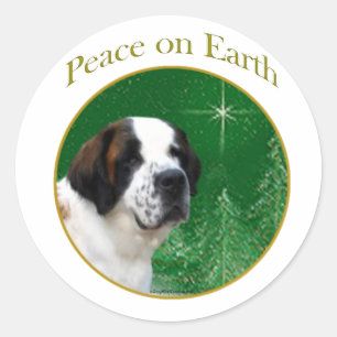 Saint Bernard Peace Classic Round Sticker