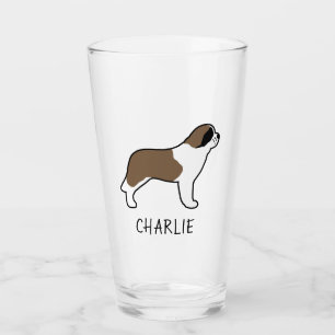 Saint Bernard Personalised Dog Lover's Drinking Glass