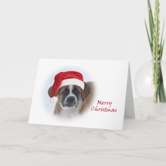 Saint Bernard Puppy #2 Holiday Card (Front)