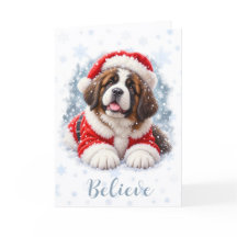 Saint Bernard Puppy Card "Believe"
