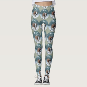 Saint Bernard Puppy Christmas Leggings