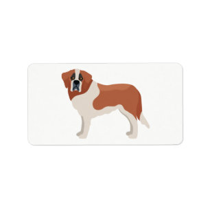 Saint Bernard Puppy Dog - Cartoon Love St Bernard Label